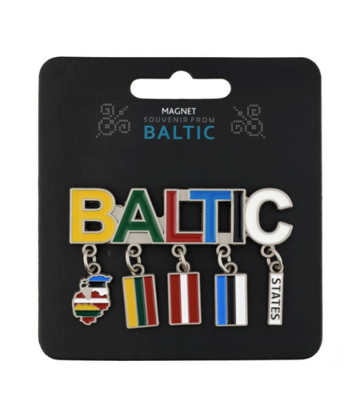 Magnēts ar uzrakstu Baltic un karodziņiem